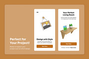 Cozy Living Room 3D Interior Icons, a Work Illustration by twinstd (Thumbnail 4 of 6)