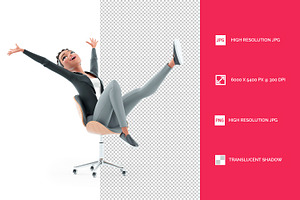 3D Successful Character Woman in Off