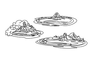 water hot spring woman vector, a Person Illustration by pikepicture