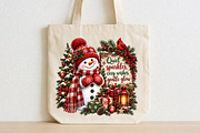 Cozy Christmas Snowman Scene PNG, a Seasonal Illustration by CraftArtStudio (Thumbnail 2 of 4)