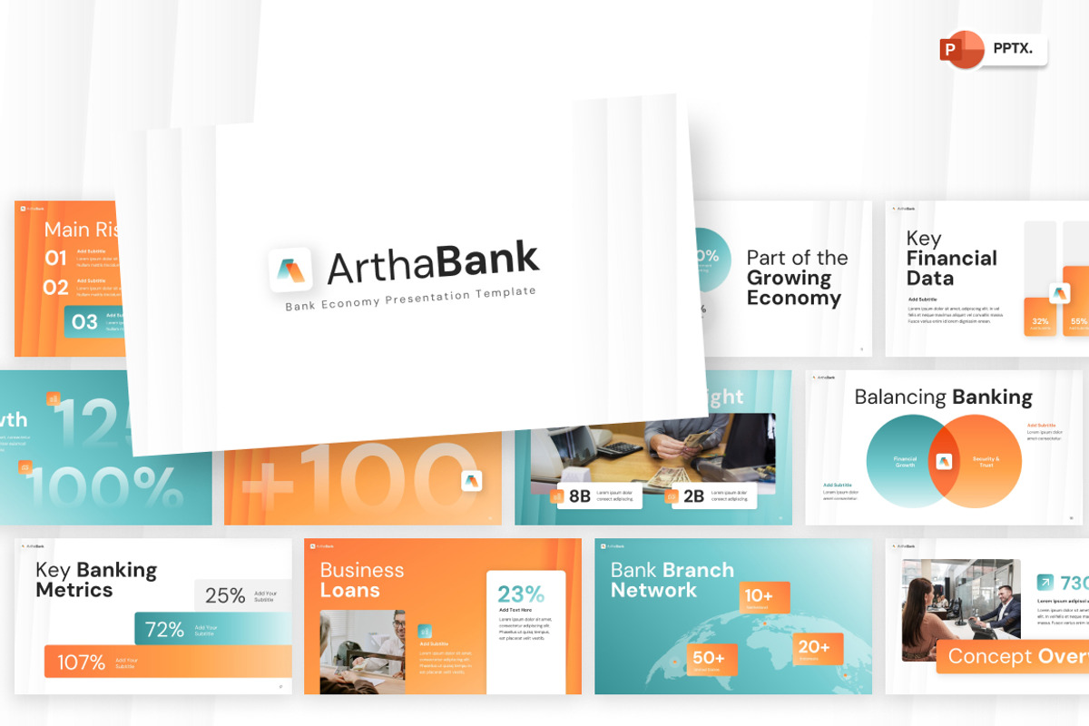 Artha Bank Economy PowerPoint, a Presentation Template by Loin Studio (Photo 1 of 4)