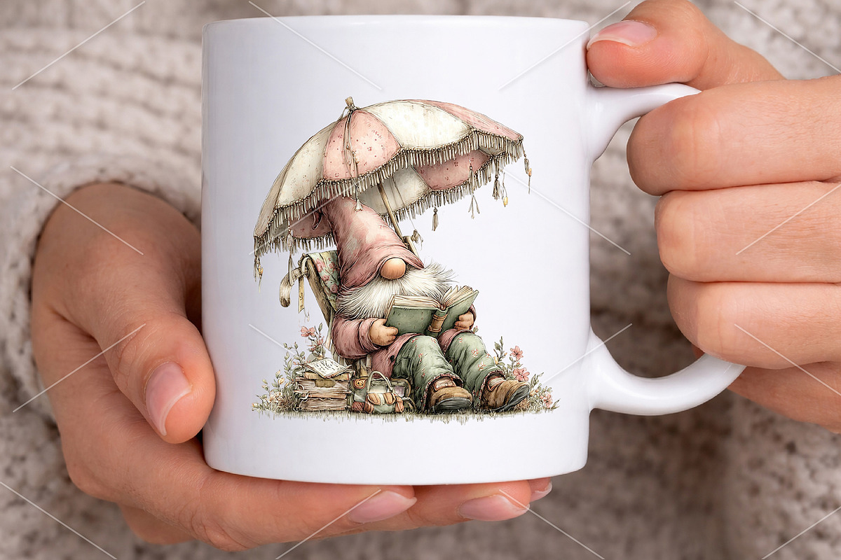 Watercolor Summer Gnome Clipart PNG, a Seasonal Illustration by Canvas Craft (Photo 5 of 5)