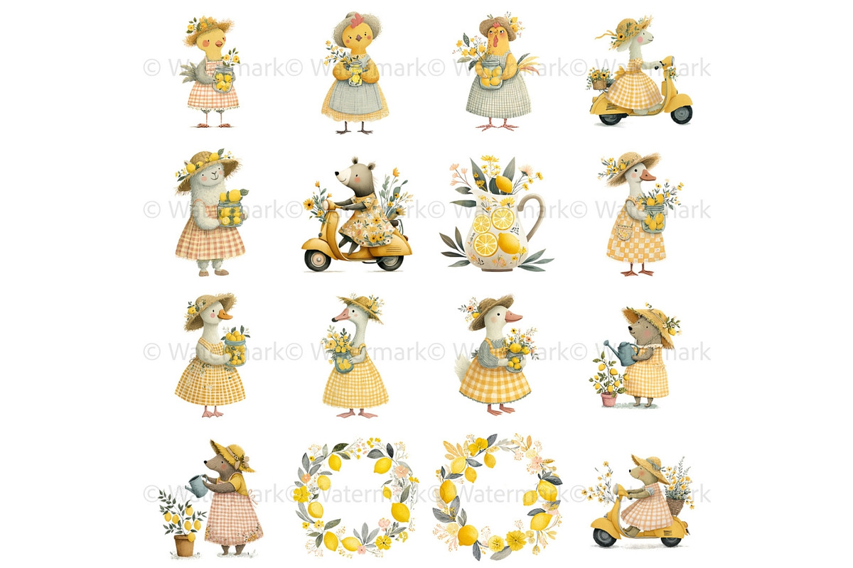 Floral Spring Animals Clipart, Goose, an Animal Illustration by Nicole Branger Art (Photo 6 of 22)