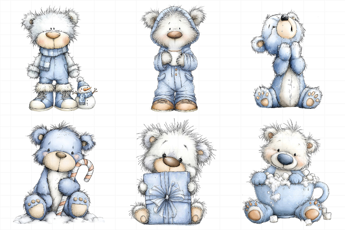 Cute Polar Bear Clipart Bundle, an Illustration by Daily.Designs (Photo 5 of 5)