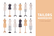 Mannequins, tailor's dummies set, an Object Illustration by Good Studio (Thumbnail 1 of 7)