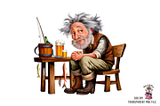 Quirky Old Fisherman Clipart PNG, a Graphic by Clipart Bloom (Thumbnail 2 of 13)