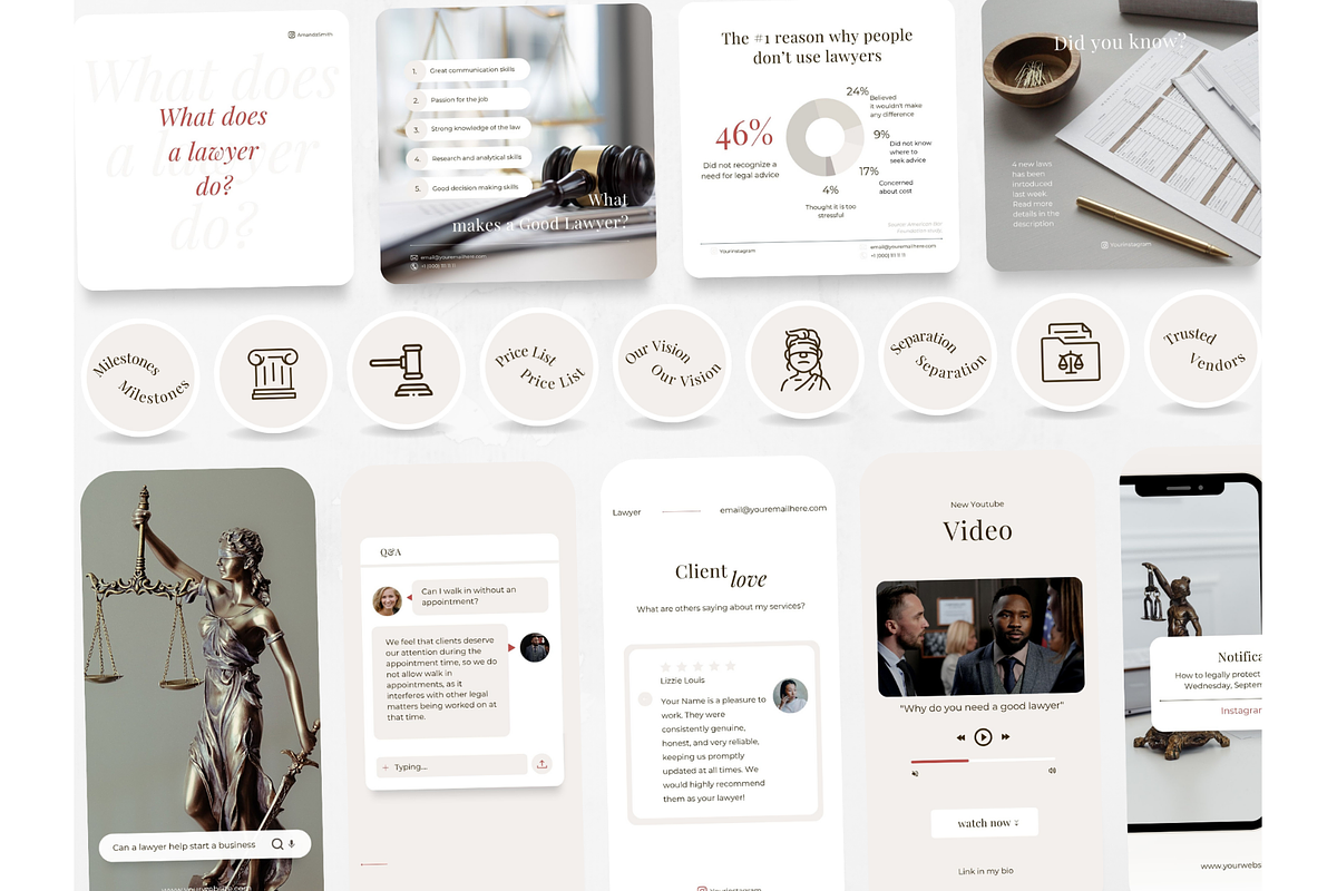 200 Lawyer Social Media BUNDLE, a Social Media Template by PatternLab. (Photo 9 of 10)