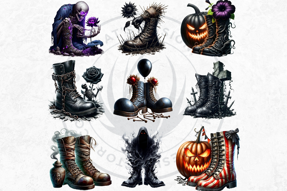 Halloween Character Boots Cliparts, a Seasonal Illustration by ThatsDesignArt (Photo 9 of 10)