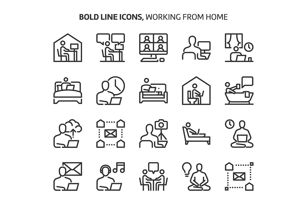 Bold Line Icons, an Outline Icon by Howcolour (Photo 14 of 151)