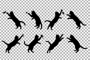 Hunting Cat Silhouettes Vector Set, an Animal Illustration by Artonix (Thumbnail 2 of 3)