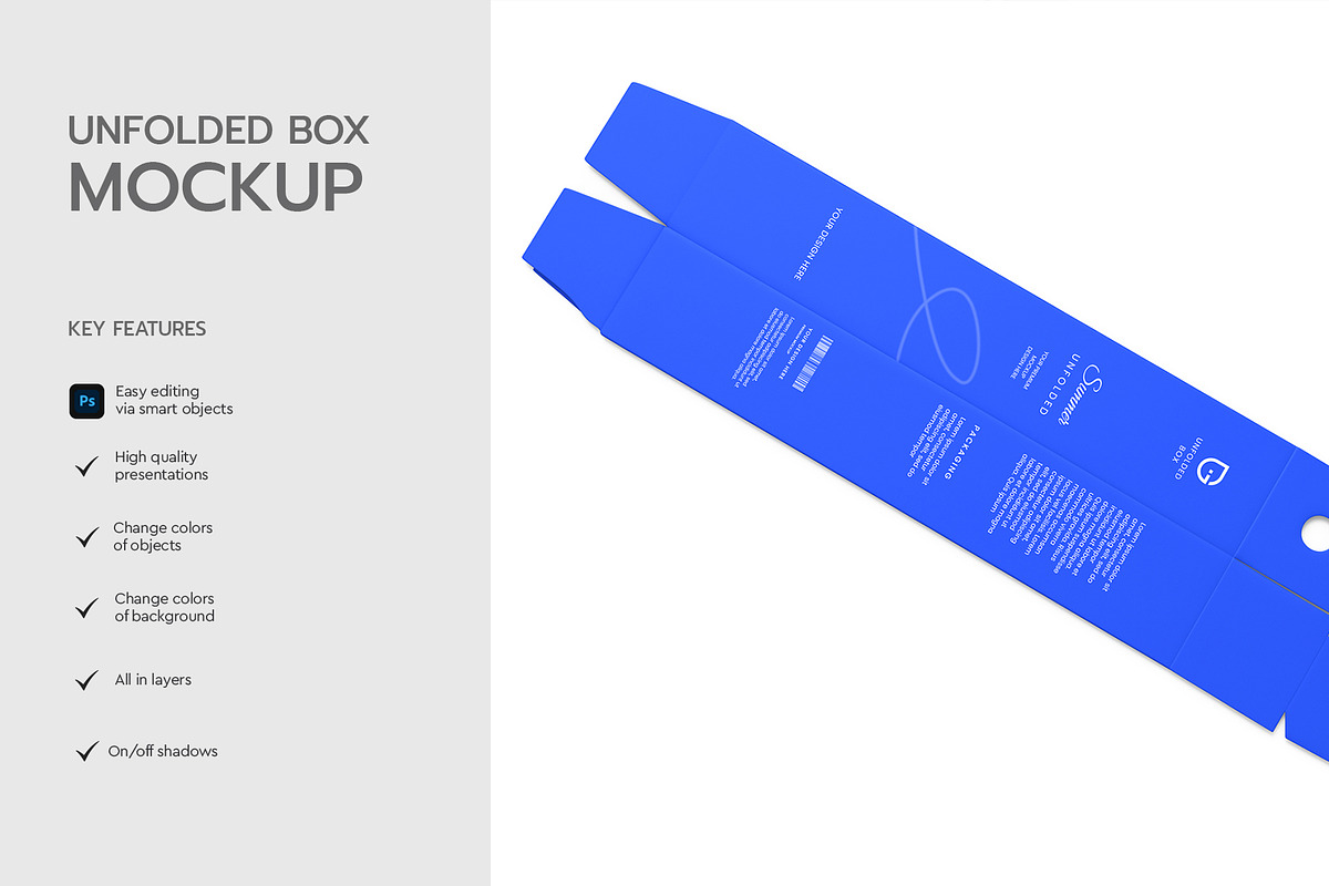 Unfolded Packaging Mockup PSD, a Product Mockup by graphypix (Photo 2 of 4)