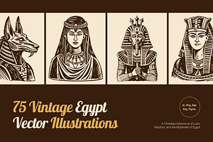 Vintage Egypt Illustrations, a Person Illustration by Creative Stall