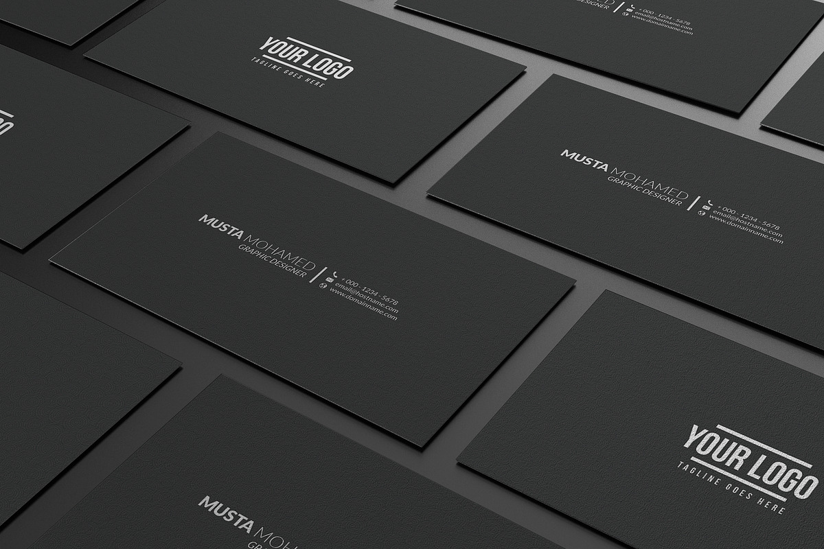Clean Black Minimal Business Card, a Business Card Template by MustaART (Photo 1 of 2)