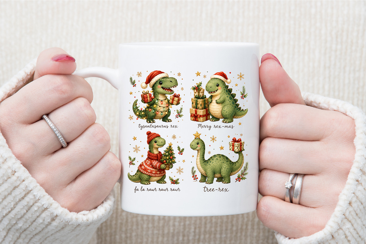 Dino Christmas PNG Sublimaton, a Seasonal Illustration by Sublimation Artist (Photo 7 of 9)