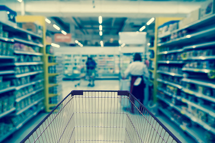 Abstract blurred photo of store with