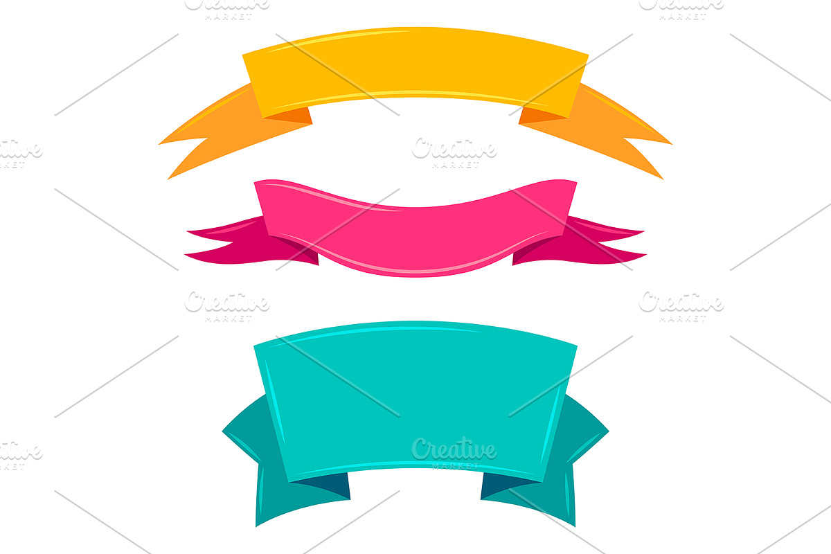 Abstract paper ribbons set., a Decorative Illustration by incomible