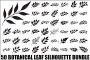 Botanical Leaf Silhouette Bundle, an Illustration by yasushie (Thumbnail 1 of 51)