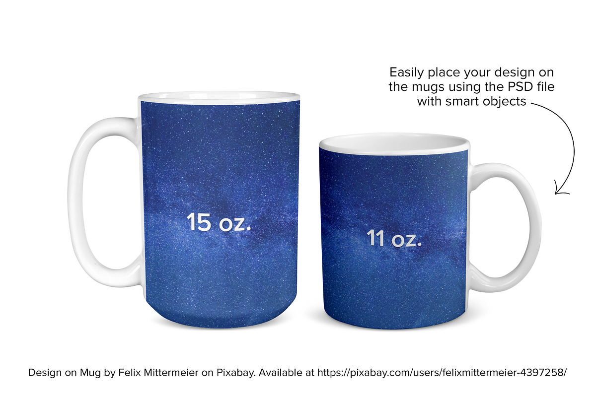Two Mug Mockup - 11 & 15 oz - PSD, a Cups & Container Mockup by MelissaBMockups (Photo 2 of 7)