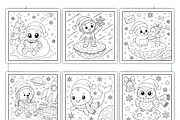 Xmas in Space Bold & Easy Coloring, a Seasonal Illustration by Coco Bloom (Thumbnail 3 of 3)