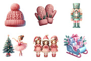 Watercolor Exquisite Pink Christmas, an Illustration by SinaCreation (Thumbnail 4 of 7)