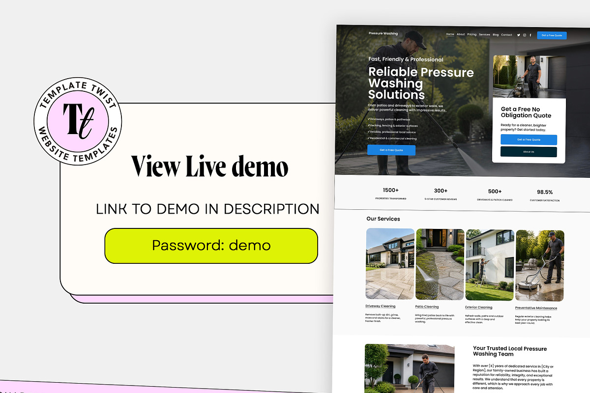 Pressure Washing Squarespace Website, a Squarespace Template by Template Twist Shop (Photo 2 of 10)
