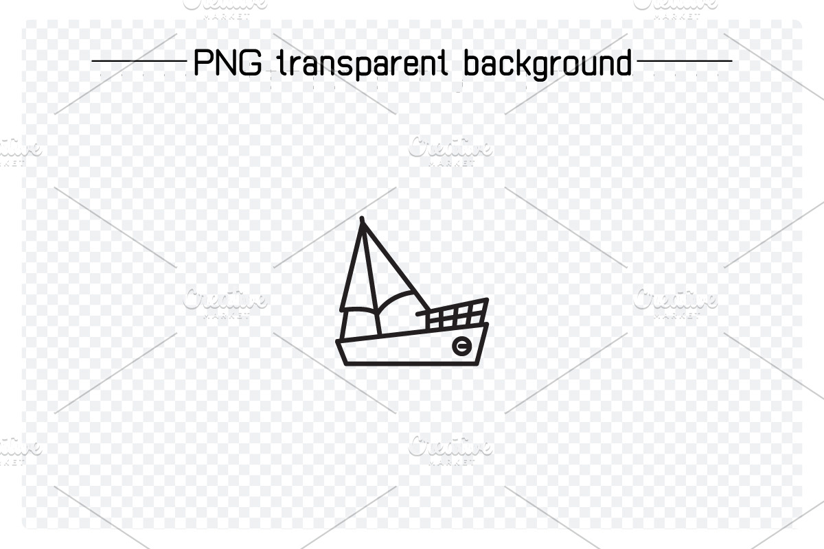 Sailboat Ship and Ferry Icons, an Outline Icon by Designfour (Photo 6 of 6)
