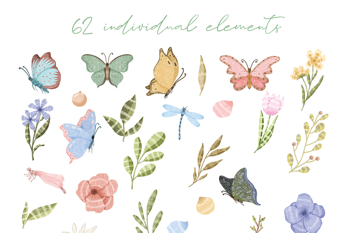Soft flowers graphic collection, a Decorative Illustration by Yelloo Fish (Photo 15 of 16)