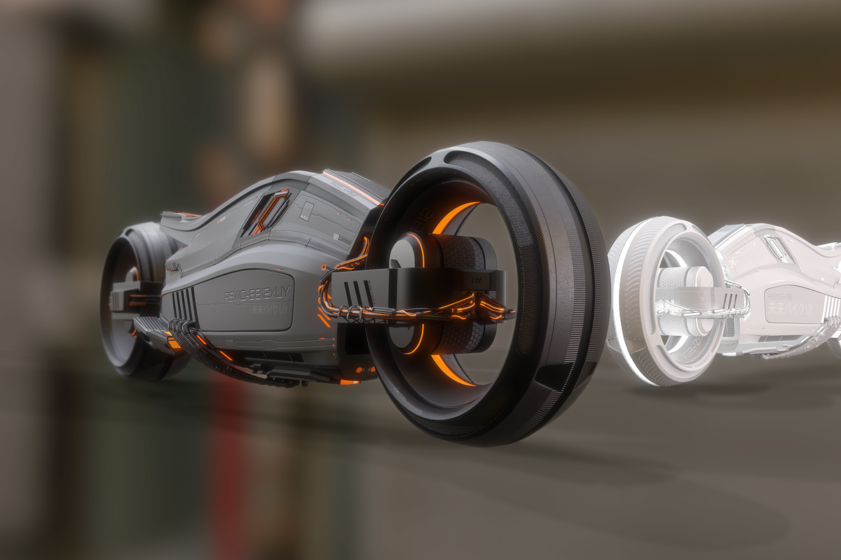 Sci-fi concept motorcycle, a Cars & Vehicle 3D Model by Snji | 3D Models (Photo 2 of 16)
