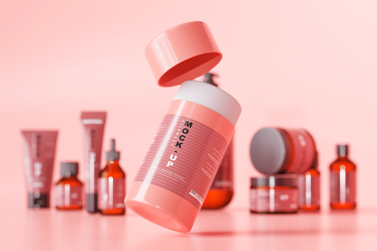 250+ Cosmetic Branding Mockup Bundle, a Cups & Container Mockup by pmvch (Photo 16 of 273)
