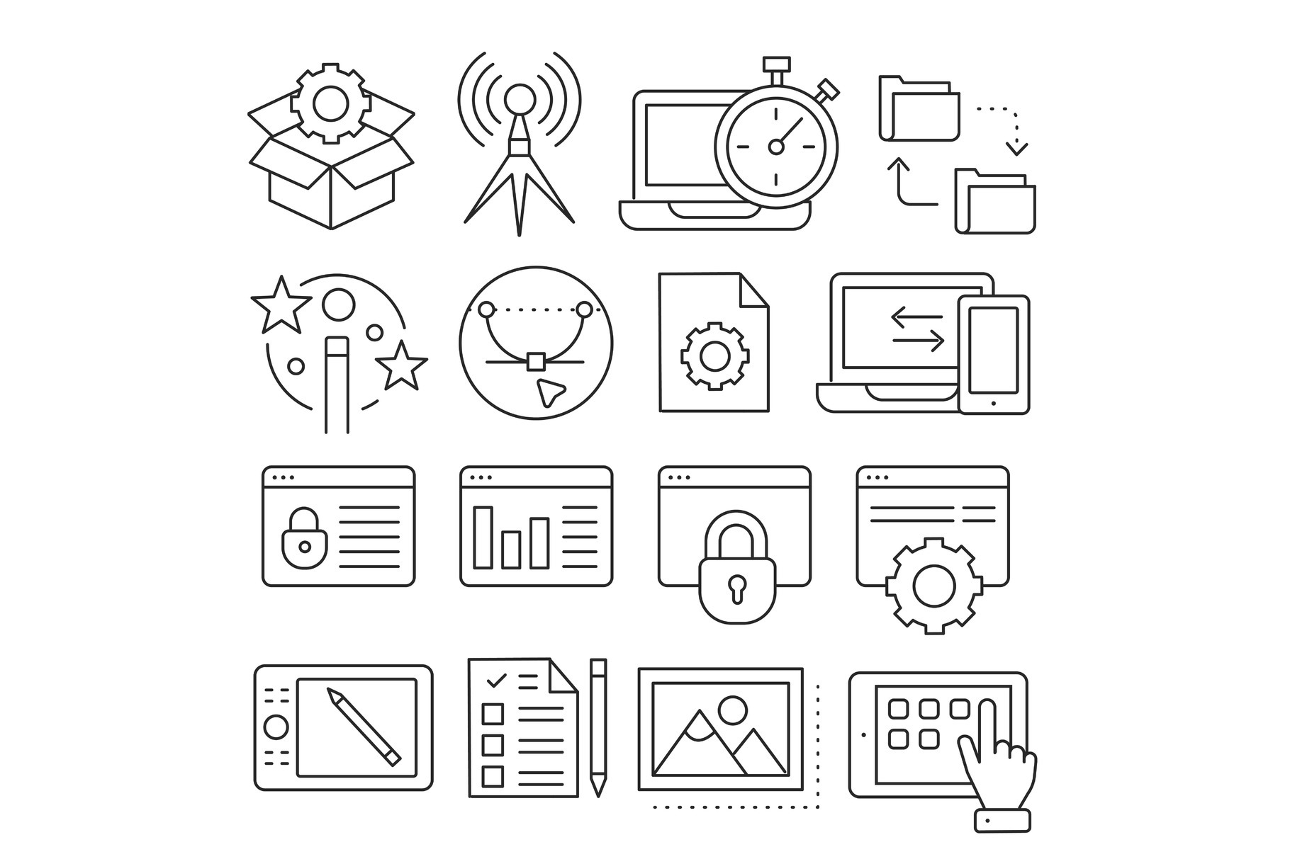 lines icons pack collection | Outline Icons ~ Creative Market