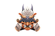 Samurai helmets, Japanese masks set, an Object Illustration by PaperTrident (Thumbnail 7 of 9)