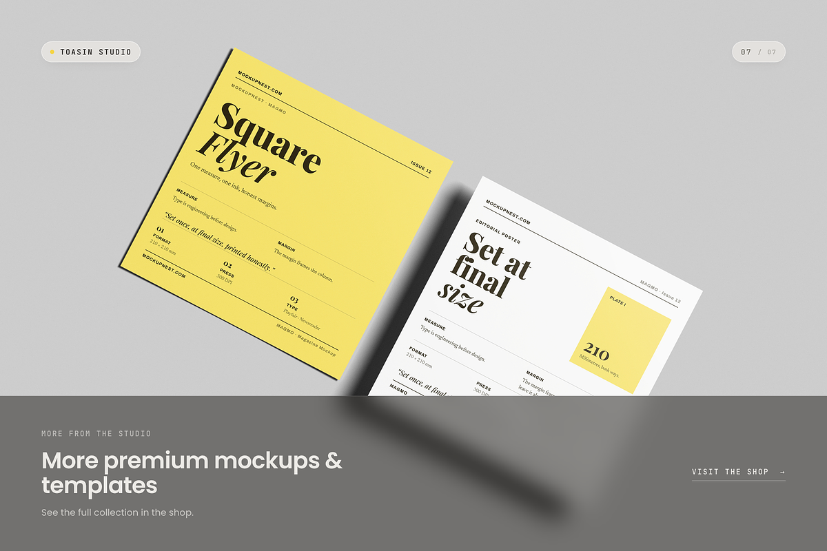 Square Flyer Mockup, an Advertising Mockup by Toasin Studio (Photo 7 of 7)