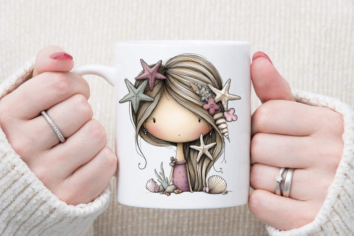 Watercolor Clip Art Mermaid, an Illustration by Sublimation Artist (Photo 5 of 6)