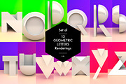 Set of 13 Geometric Letters N-Z, a Background Graphic by helloSG (Thumbnail 1 of 2)