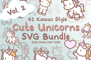 Cute Unicorns Vol. 2 SVG Illustratio