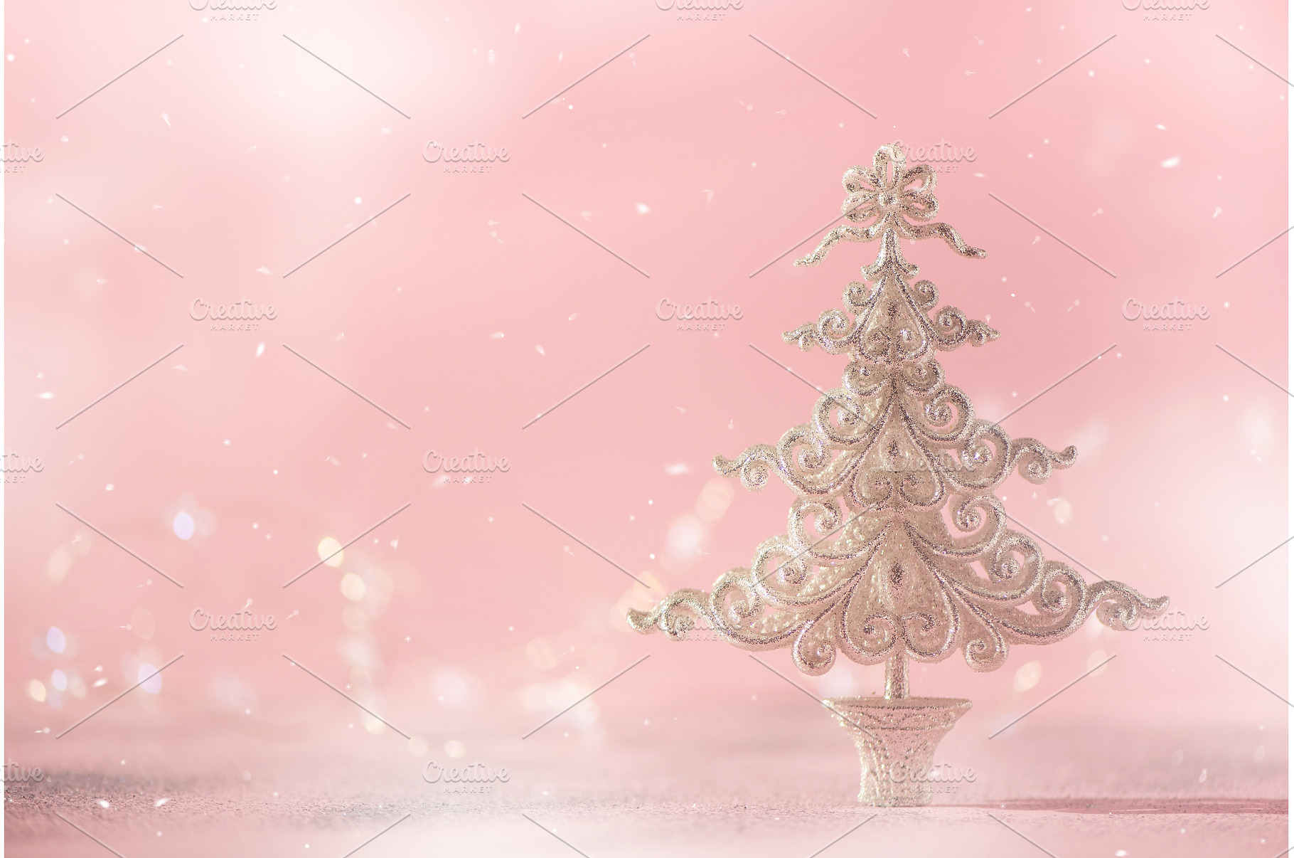 Silver glitter Christmas tree on, a Holiday Photo by Enjoy Photo