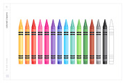 Vector Colored Crayons & Pencils, an Object Graphic by Side Project (Thumbnail 3 of 14)