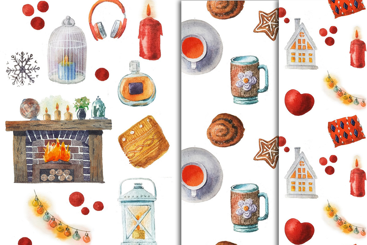 Hygge. Set of cozy elements., a Food Illustration by fiolika (Photo 3 of 5)