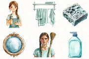 Watercolor Cleaning Clipart, an Illustration by OK Design (Thumbnail 4 of 5)