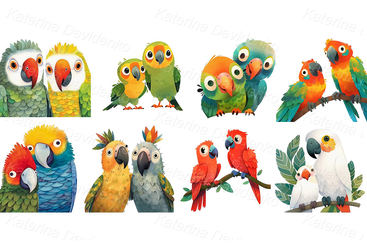 Watercolor cartoon animals bundle, an Animal Illustration by Bubert Art