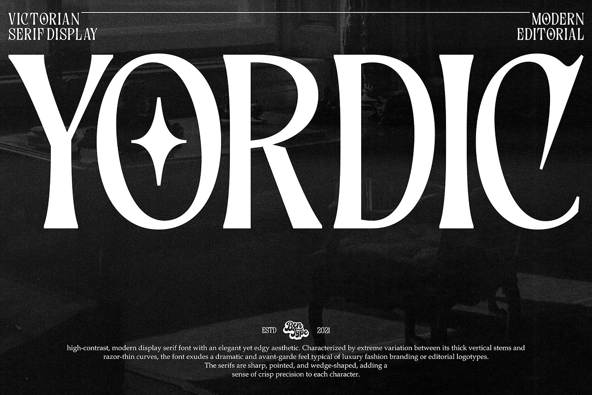 Yordic - Modern Serif Display, a Serif Font by Bentype Studio (Photo 1 of 7)