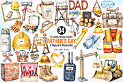 Construction Father's Day Clipart, an Illustration by Canvas Craft (Thumbnail 1 of 5)
