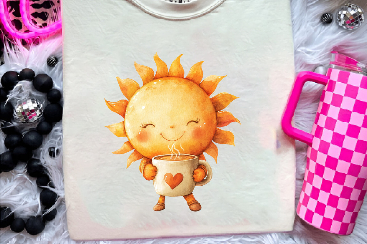 Cute Autumn Sun Clipart, an Illustration by CreationArt (Photo 3 of 9)