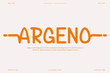 Argeno - Paint Font, a Sans Serif Font by QR Design Studio
