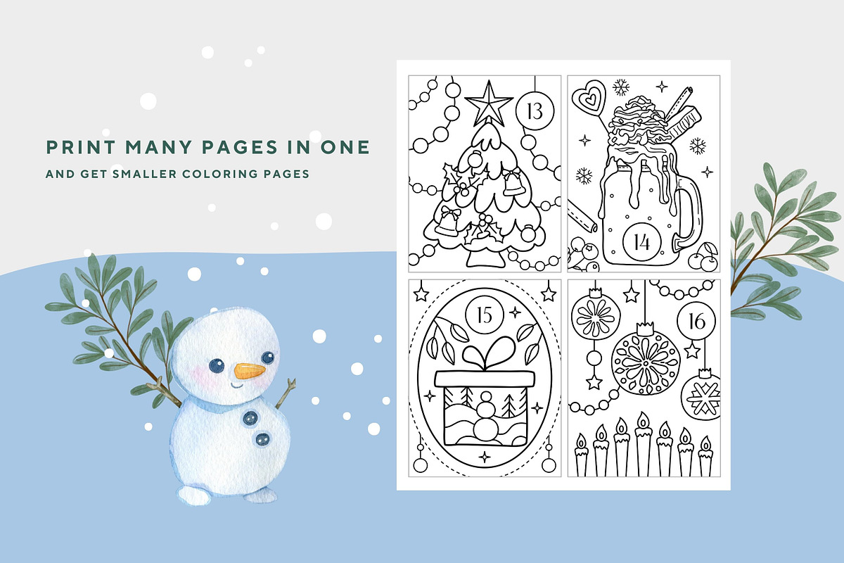 Advent Calendar Coloring Book, a Seasonal Illustration by ChristinaDesigns (Photo 7 of 8)