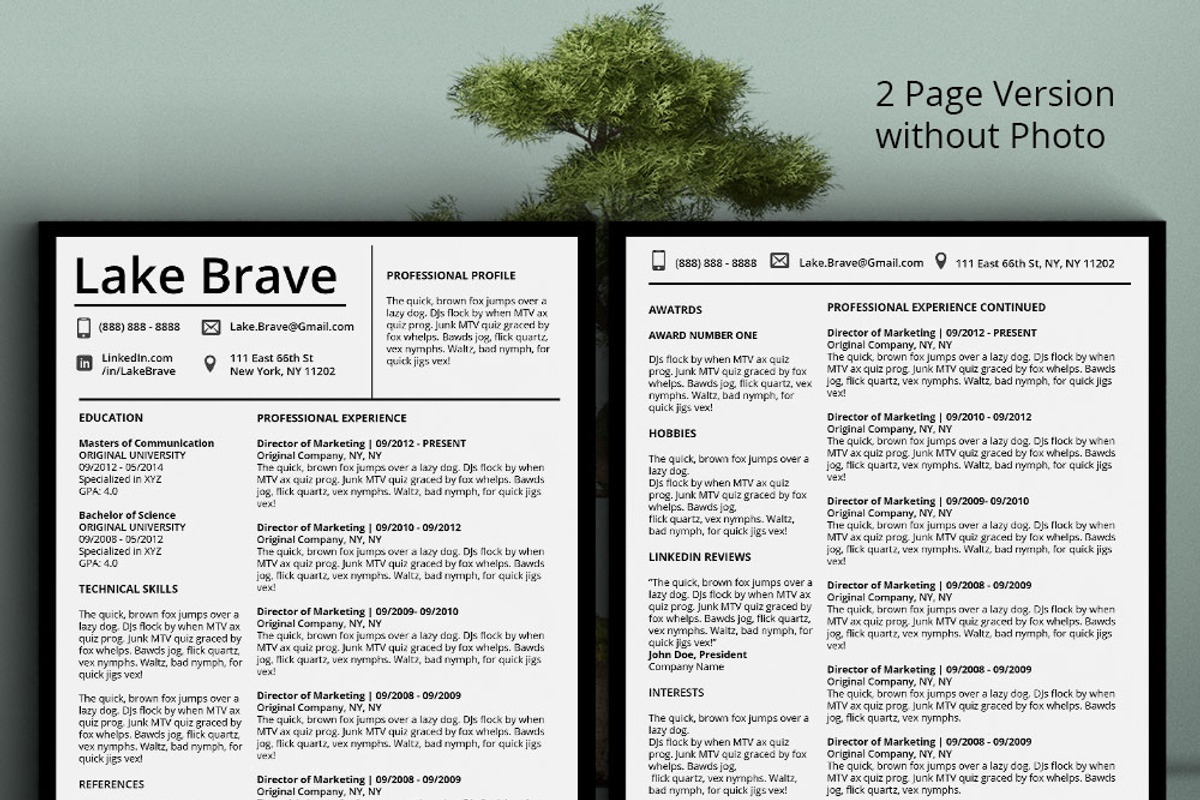 Lake Brave Resume CV 5 Pack, a Resume Template by Stand Out Shop (Photo 4 of 6)
