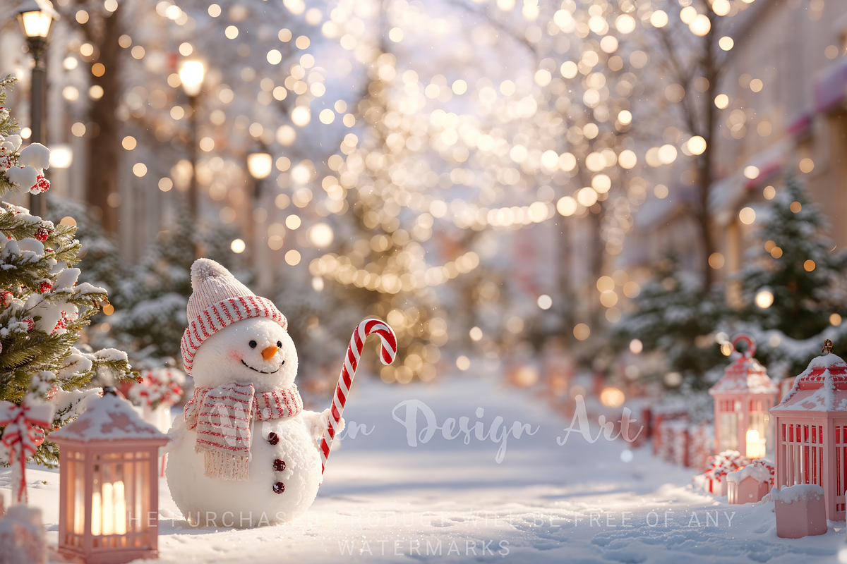 Pastel Snowman Digital Backdrop, a Background Photo by Winwin Design Art (Photo 3 of 8)