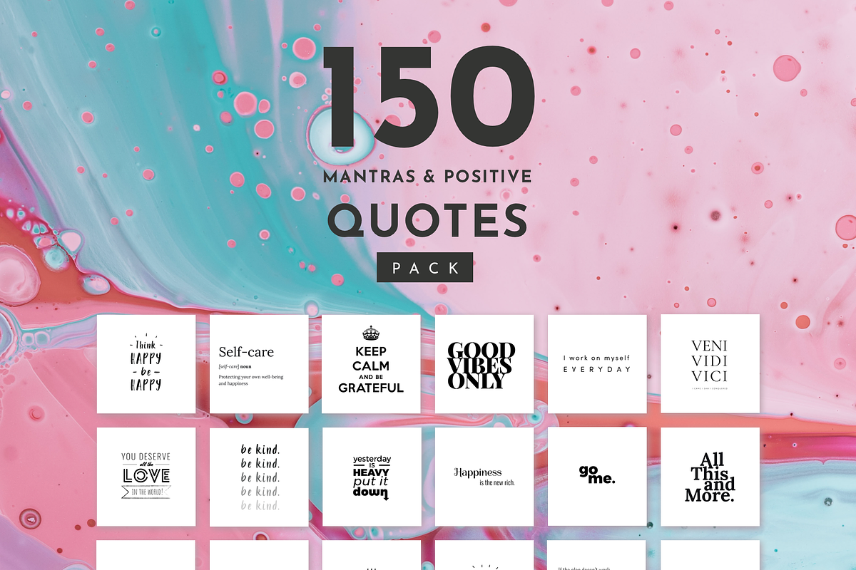 Positive Quotes: 150 Quote Pack, a Social Media Template by Delightful Design (Photo 9 of 9)