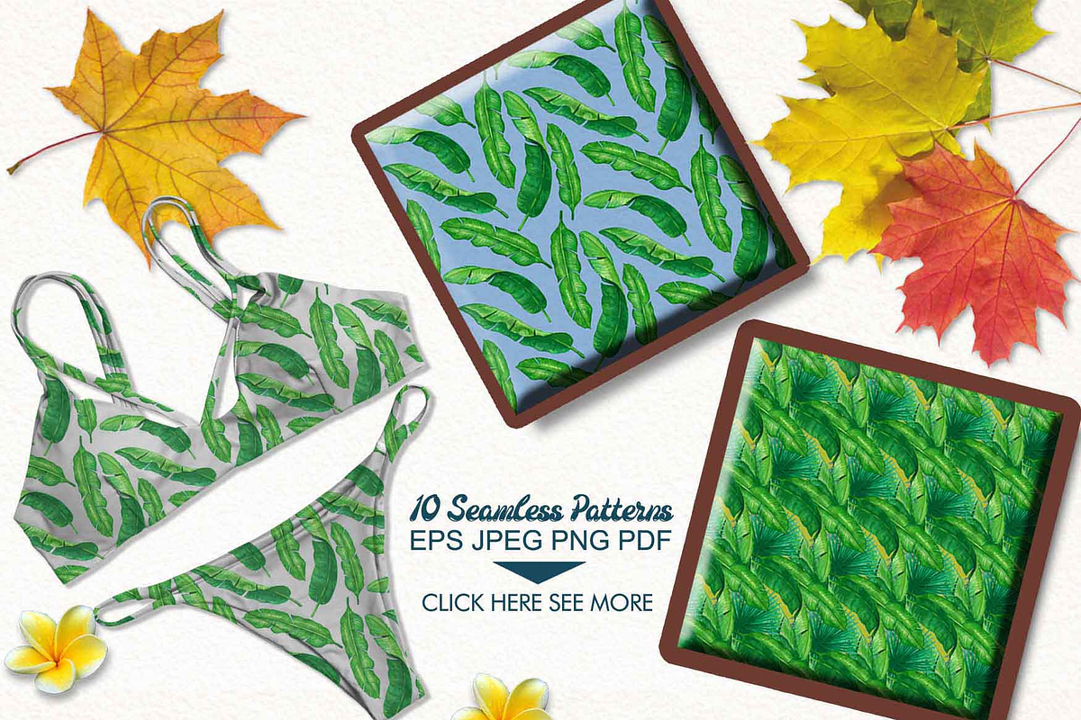 Palm and Banana Leaves Patterns, a Pattern Graphic by Graphobia (Photo 7 of 7)