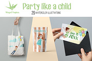 Party like a child: illustration set, a Person Illustration by Winged Graphics (Thumbnail 2 of 3)